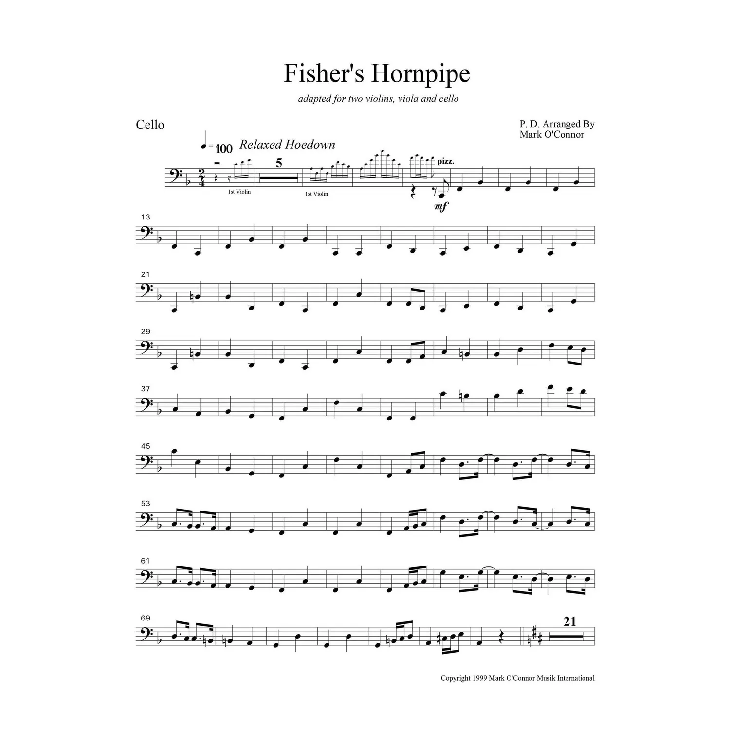 OConnor Fishers Hornpipe Cello Noten Download