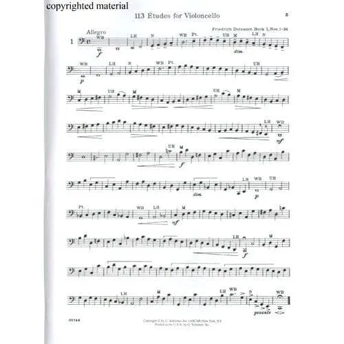 Dotzauer Exercises Book 1 Cellonoten solo Nos 1-34