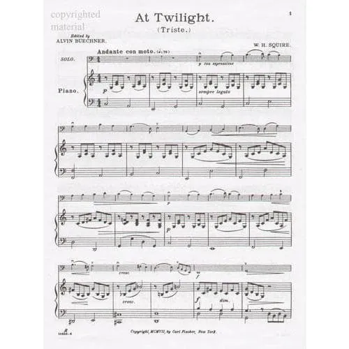 Shar Music Squire At Twilight Noten für Cello und Klavier