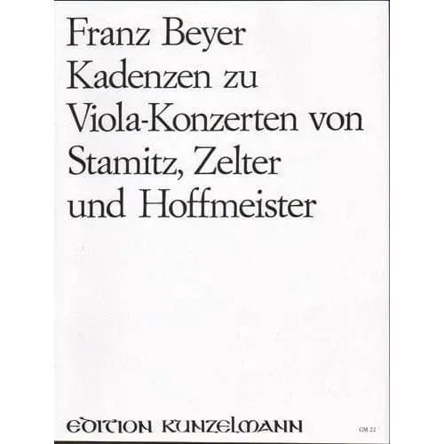 Beyer Kadenzen Viola Stamitz Zelter Hoffmeister Noten
