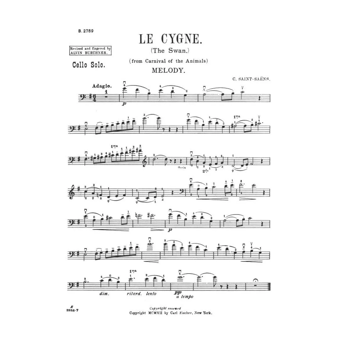 Fischer The Swan Cello Noten Cello Klavier Buechner