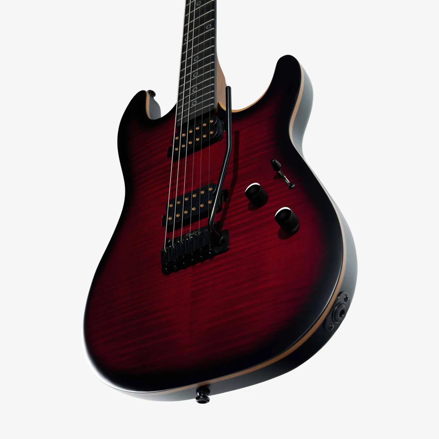 Sterling Rabea Sabre E-Gitarre Blood Flame Burst