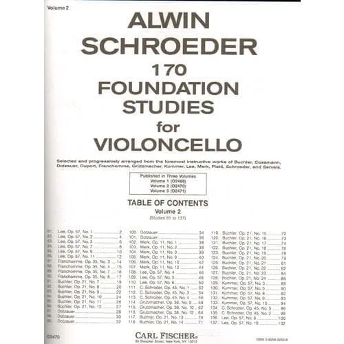 Shar Music Schröder 170 Foundation Studies Vol.2 Cellonoten