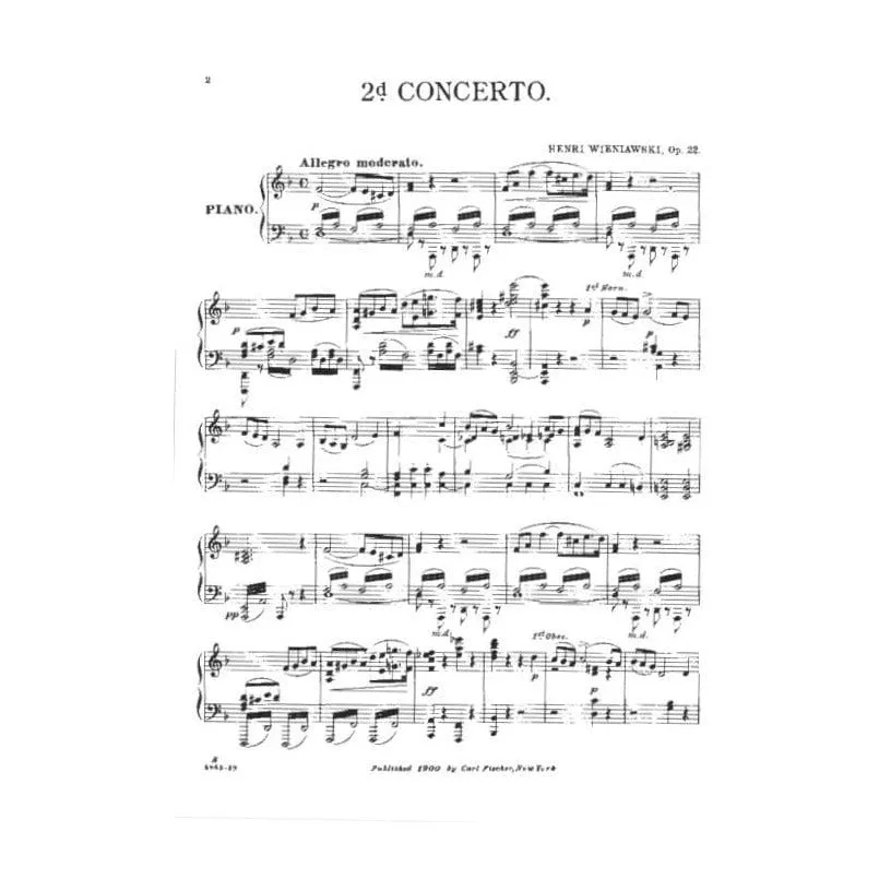 Carl Fischer Wieniawski Konzert Nr. 2 Op. 22 Violine Klavier