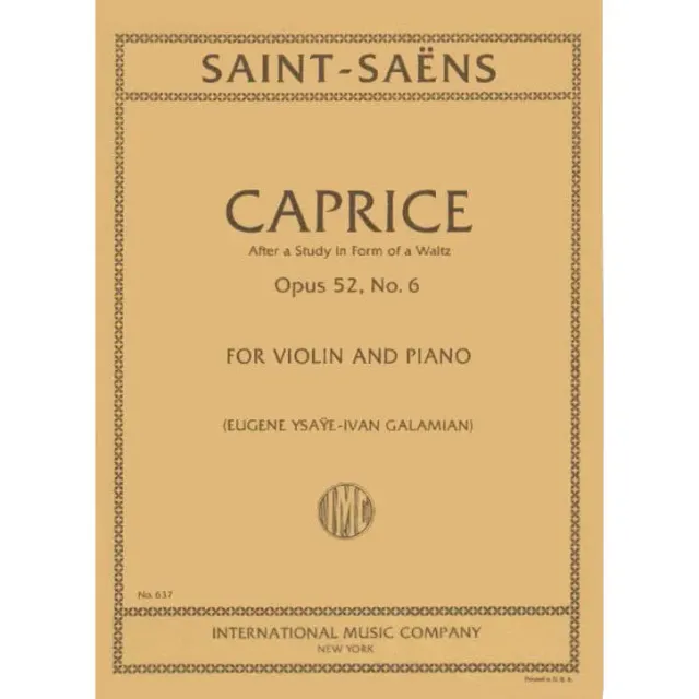Saint-Saens Caprice Opus 52 Nr 6 Violinnoten Klavier