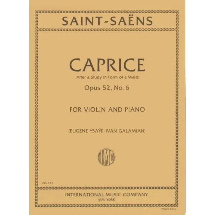 Saint-Saens Caprice Opus 52 Nr 6 Violinnoten Klavier