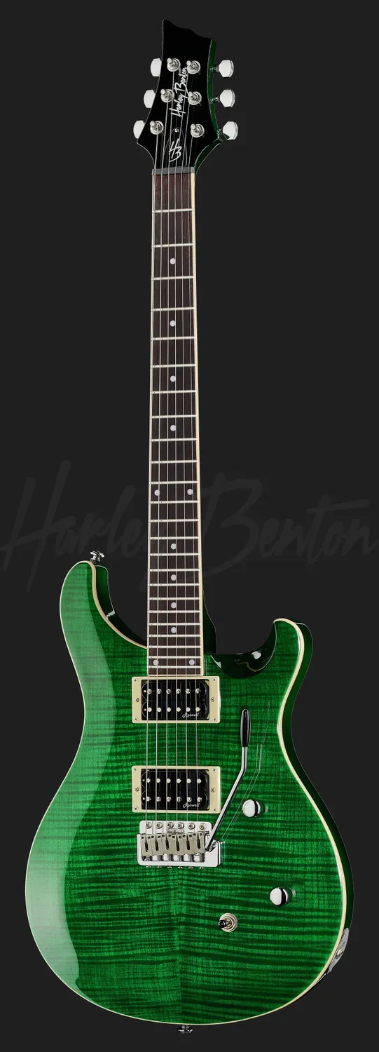 Harley Benton Deluxe CST-24T E-Gitarre Emerald Flame Tremolo