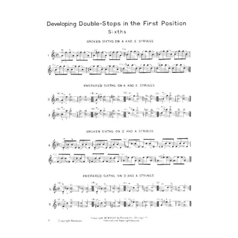 Whistler Developing Double-Stops Noten Violine Rubank