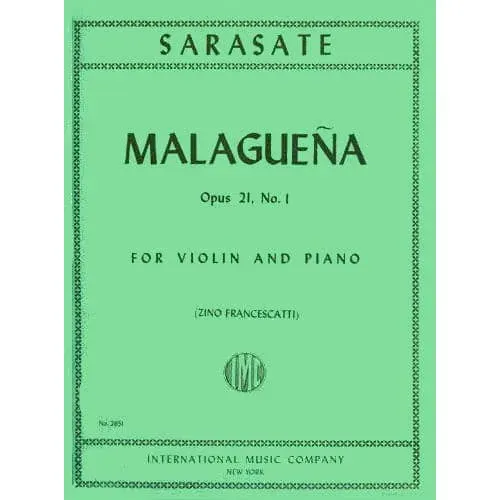 International Sarasate Malagueña Op 21 Nr 1 Violinennoten Violine