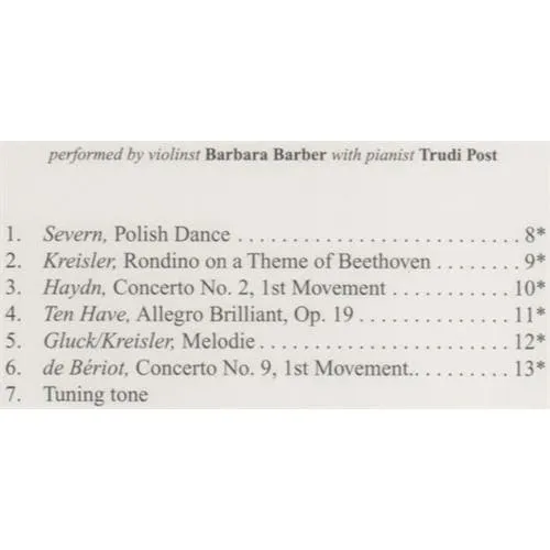 Shar Music Solos Young Violinists Vol.4 Violin CD Barber