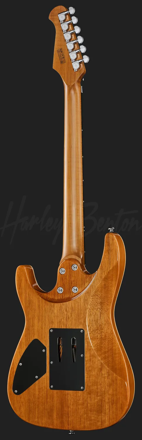 Harley Benton Fusion-IV HH RW FR QBLB E-Gitarre Quilt Blue Floyd