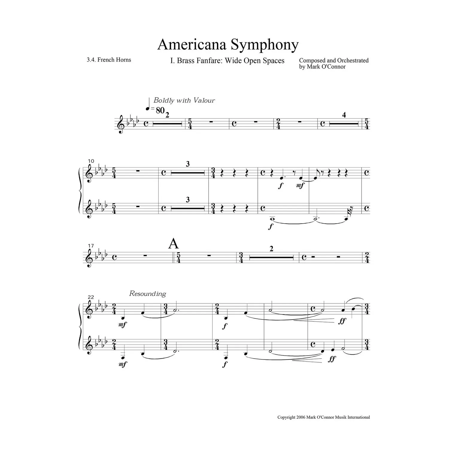 Mark O'Connor Americana Symphony Blechstimmen Download