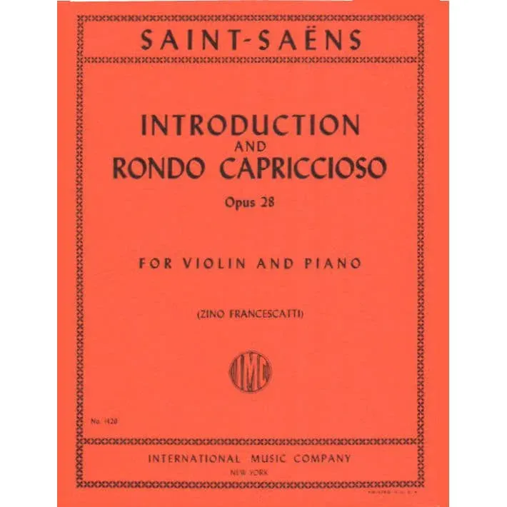 Saint-Saëns Introduction Rondo Capriccioso Op 28 Noten Violine