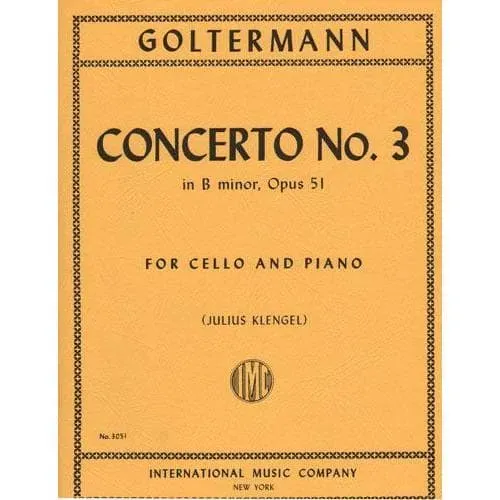 Shar Music Goltermann Konzert No 3 Cello Noten Op 51