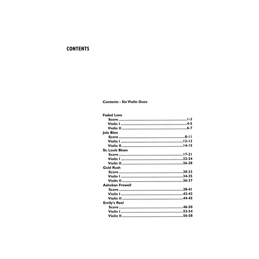 Shar Music Six Violin Duos Noten O'Connor Geigenduo