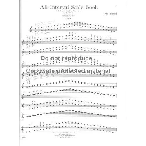 Shar Music Zukofsky All Interval Scale Violin Notenheft Skalen