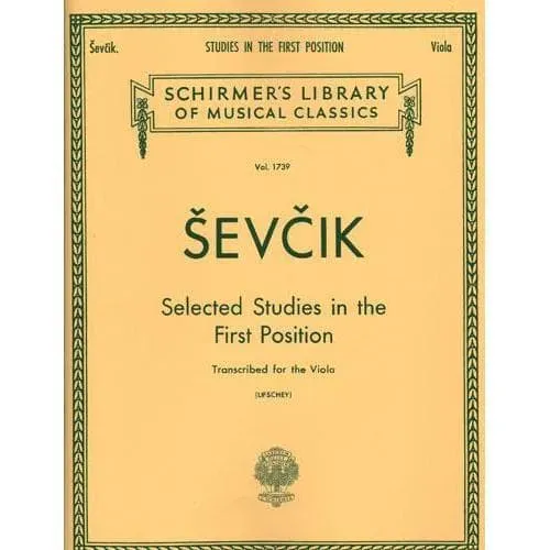 Sevcik Etüden Erste Lage Bratschennoten Selected Studies