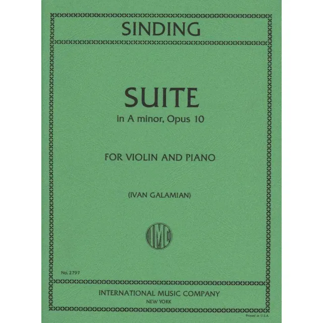 Shar Music Sinding Suite a-Moll Op 10 Noten Violine Klavier Galamian