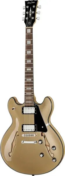 Harley Benton HB-35Plus Halbakustik-Gitarre Shoreline Gold Humbucker
