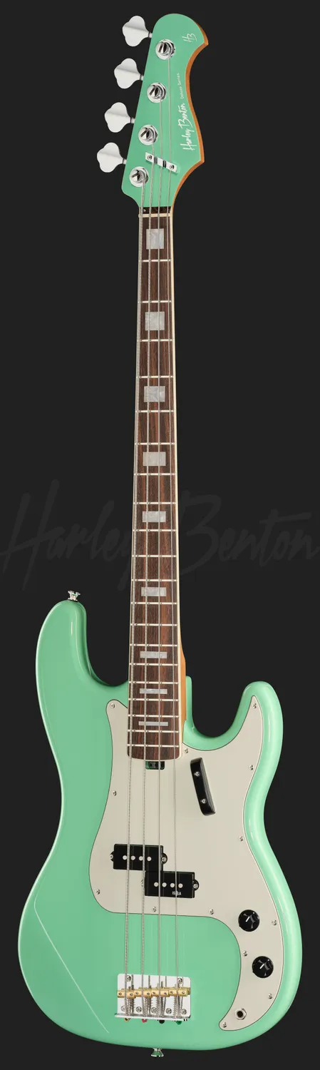 Harley Benton MV-4P E-Bass Seafoam Green 4-saitig Alnico
