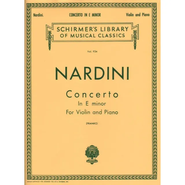 Shar Music Nardini Konzert e-Moll Geigennoten Violine