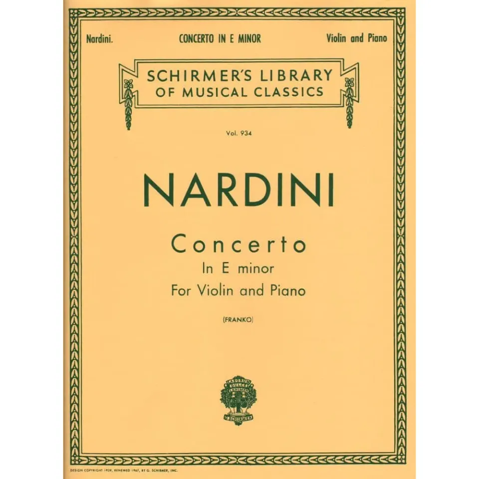 Shar Music Nardini Konzert e-Moll Geigennoten Violine