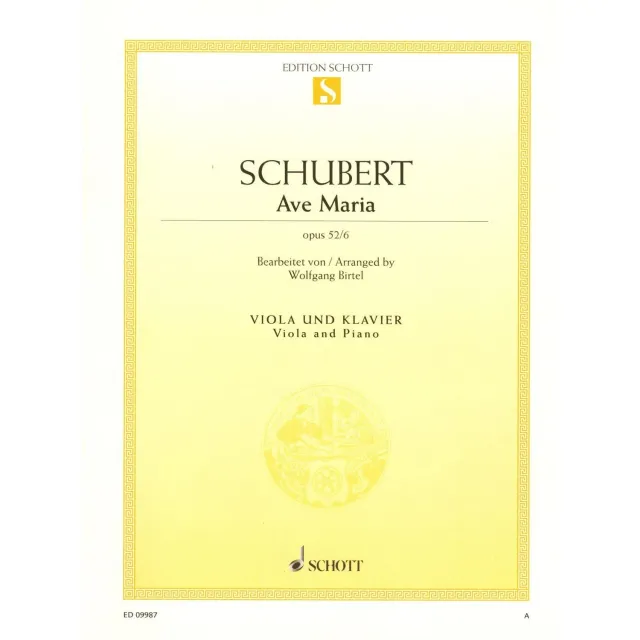 Schubert Ave Maria Op.52/6 Noten Viola Klavier Birtel