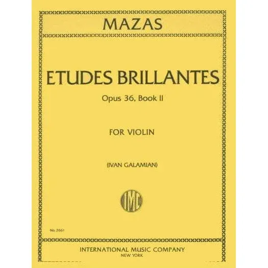 Mazas Etudes Brillantes Op 36 Heft 2 Violin-Noten Galamian