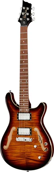 Harley Benton CST-24HB Tortoise Flame E-Gitarre halbakustisch