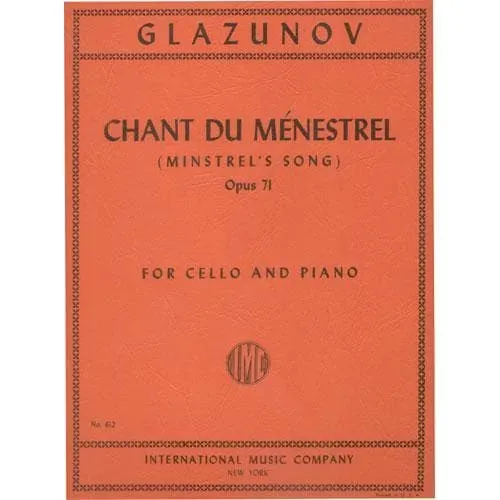 International Glazunov Chant du Ménestrel Noten Cello Klavier