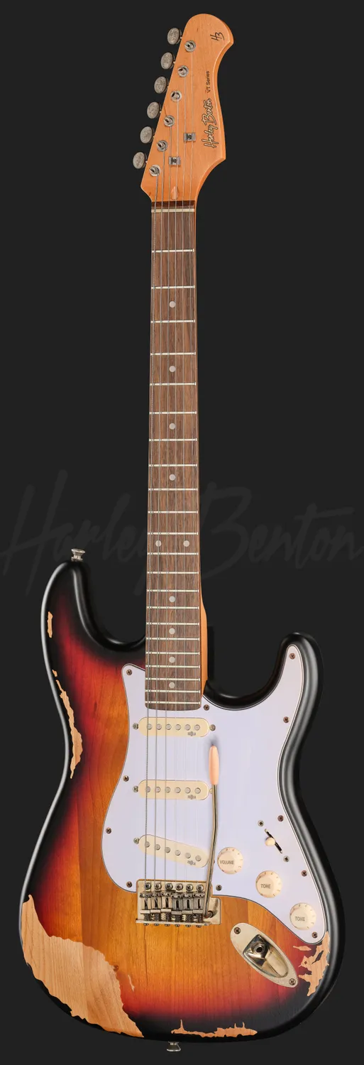 Harley Benton Classic Series ST-62HA E-Gitarre Sunburst Heavy Aged