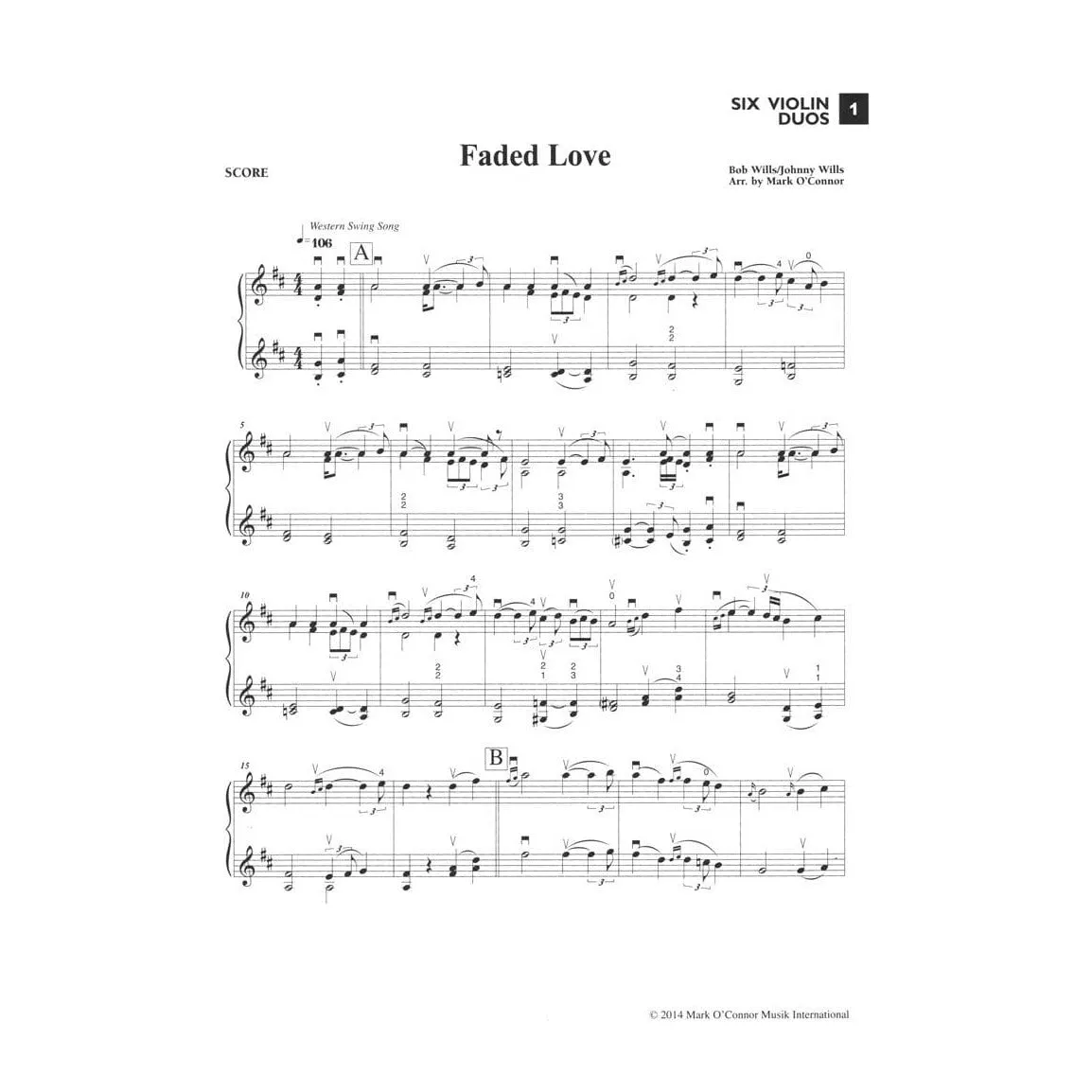 Shar Music Six Violin Duos Noten O'Connor Geigenduo