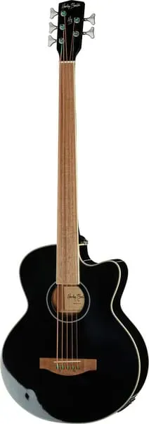Harley Benton B-35BK-FL 5-Saiter Akustikbass Schwarz bundlos