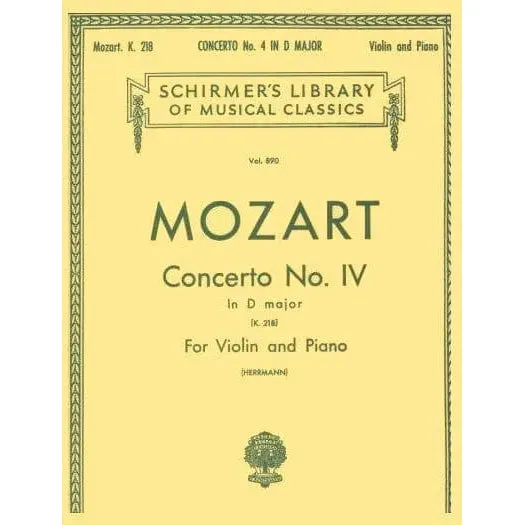 Schirmer Mozart Konzert Nr 4 D-Dur K 218 Violinnoten