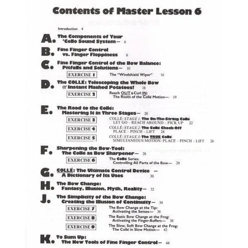 Arioso Press Joy of Cello Playing Heft Master Lesson 6