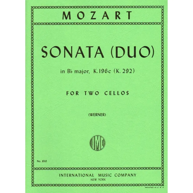 International Mozart Sonate B-Dur K 292 Noten 2 Celli