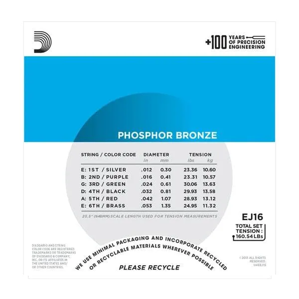 D'Addario Phosphor Bronze Gitarrensaiten Light Satz