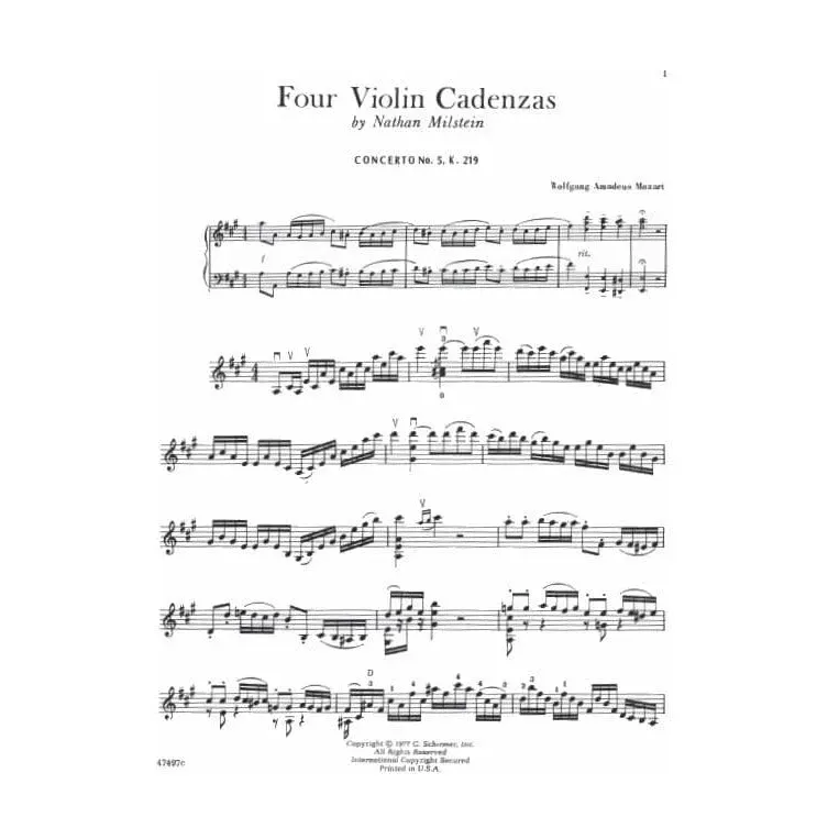 Boosey & Hawkes Milstein Four Cadenzas Noten Violine Urtext