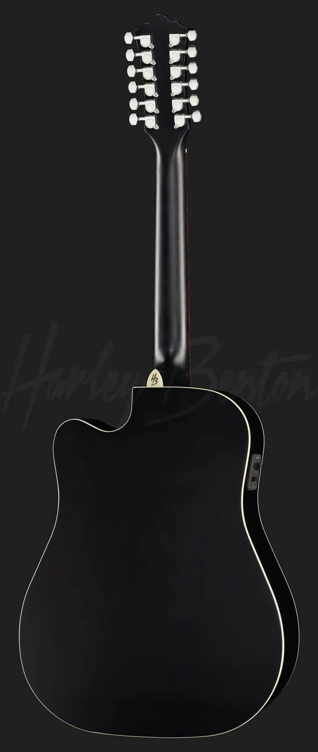 Harley Benton Custom Line CLD-10SCE-12 Westerngitarre 12-saitig Schwarz