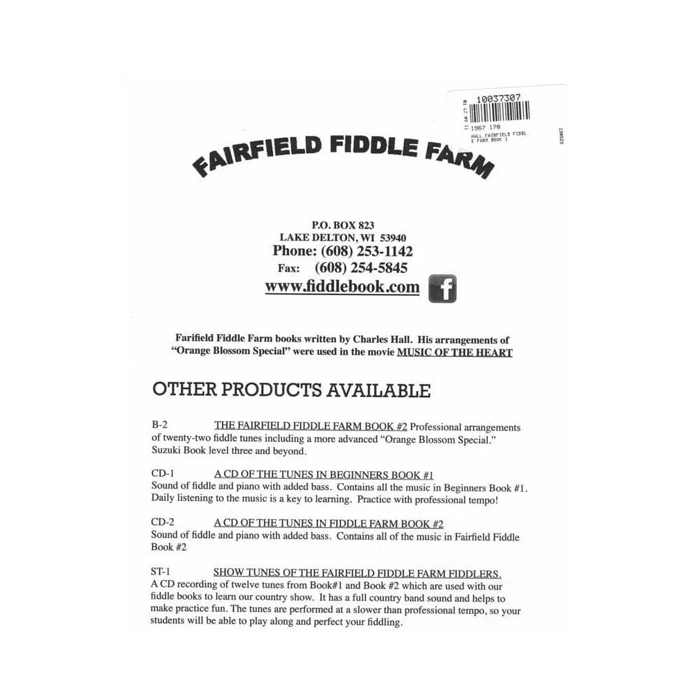 Hall Fairfield Fiddle Farm Book 1 Violinnoten Anfänger
