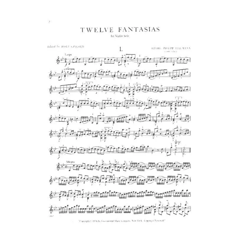 Telemann 12 Fantasien TWV 40 Noten für Violine Gingold