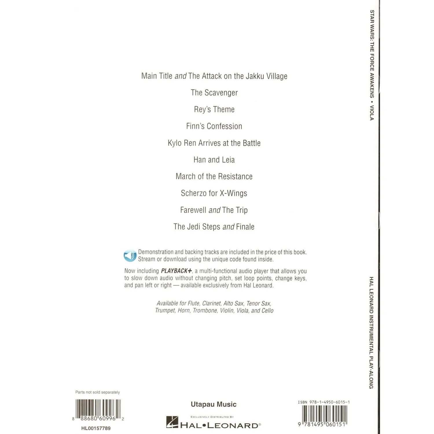 Hal Leonard Star Wars Force Awakens Viola Noten mit Audio filmisch