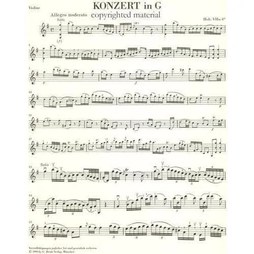 Shar Haydn Konzert G-Dur Violinnoten Hob VIIa:4 Henle