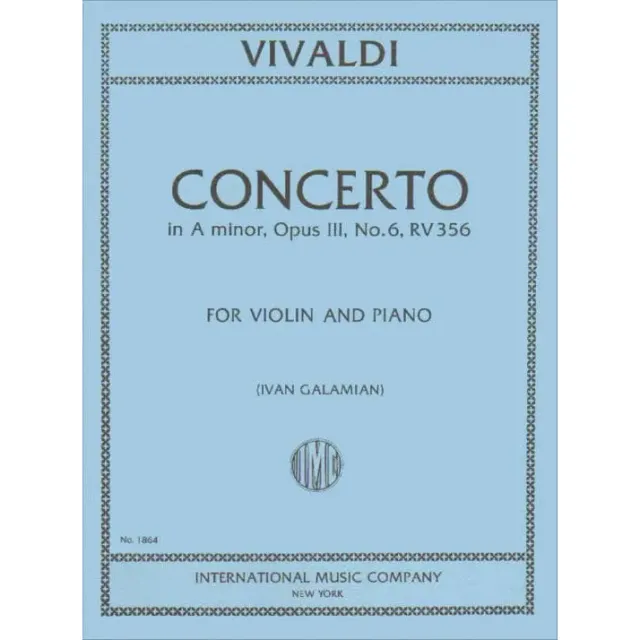 Shar Vivaldi Violinkonzert a-Moll op.3 Nr.6 RV356 Noten Galamian