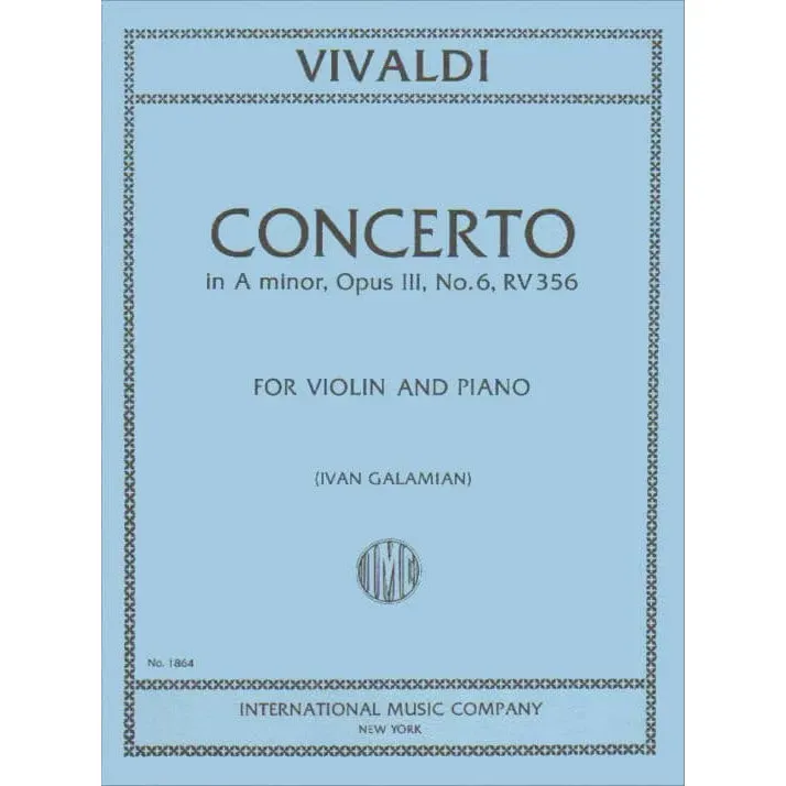 Shar Vivaldi Violinkonzert a-Moll op.3 Nr.6 RV356 Noten Galamian