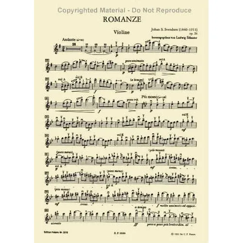 Shar Music Svendsen Romance Op 26 Noten Violine Klavier Lyrisch