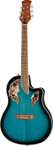 Harley Benton Custom Line HBO-850 Westerngitarre Blau Roundback