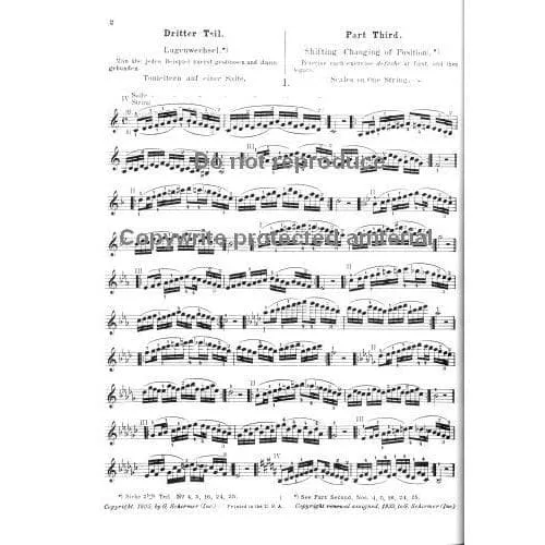 Sevcik School of Violin Technics Op 1 Book 3 Etüden Lagenwechsel
