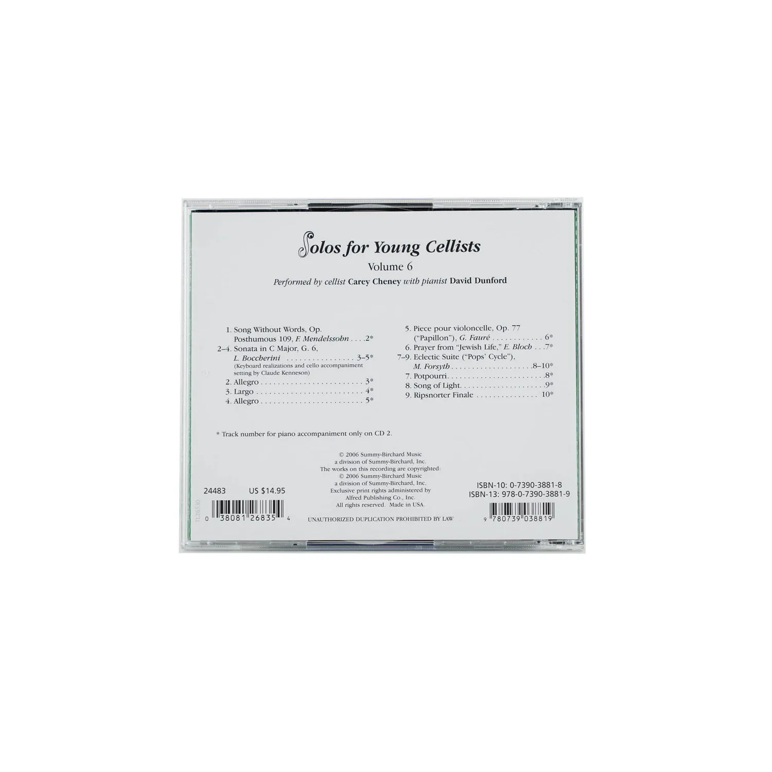 Solos for Young Cellists Volume 6 CD Cello Begleitung Cheney