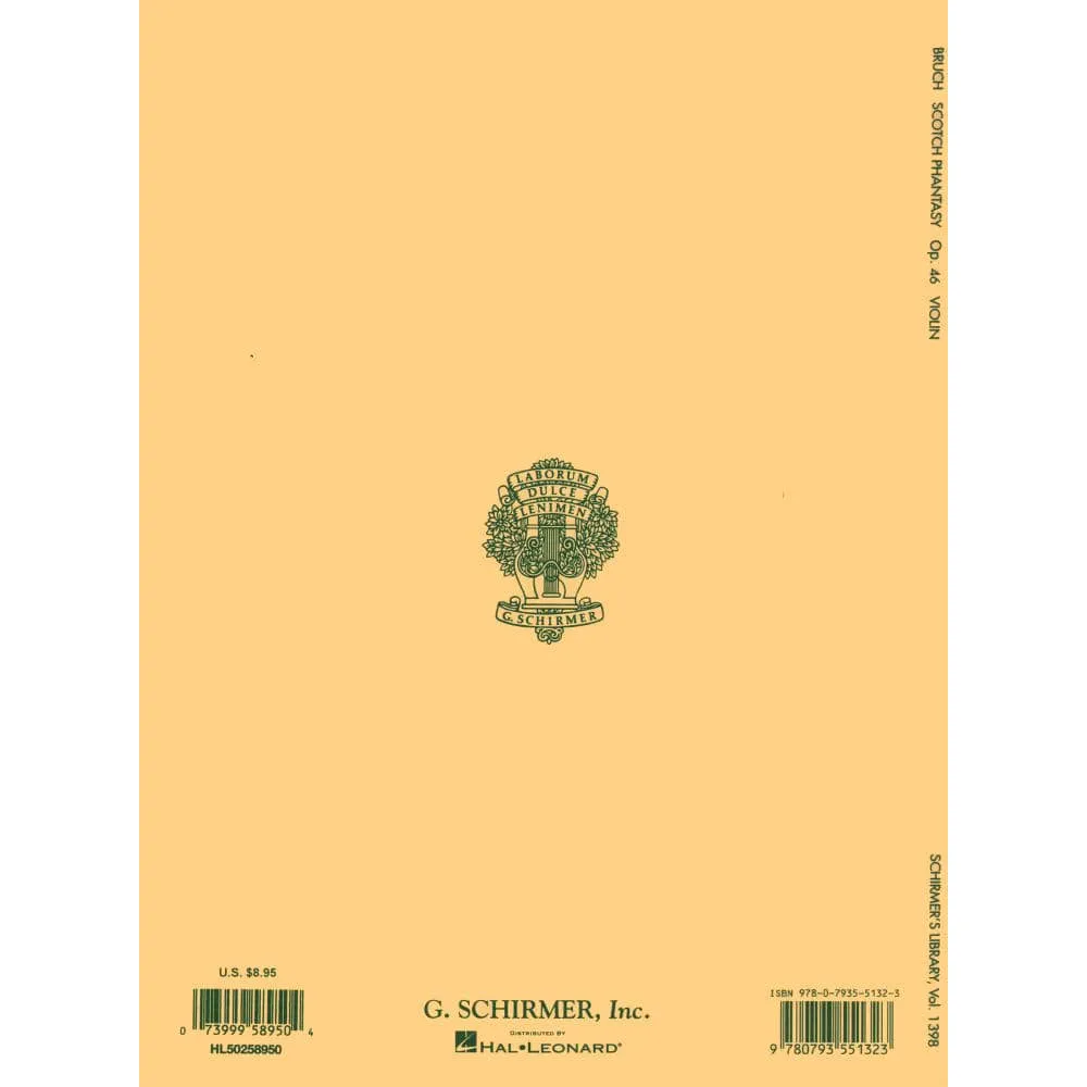 G. Schirmer Bruch Scottish Fantasy Op 46 Violinnoten Zimbalist